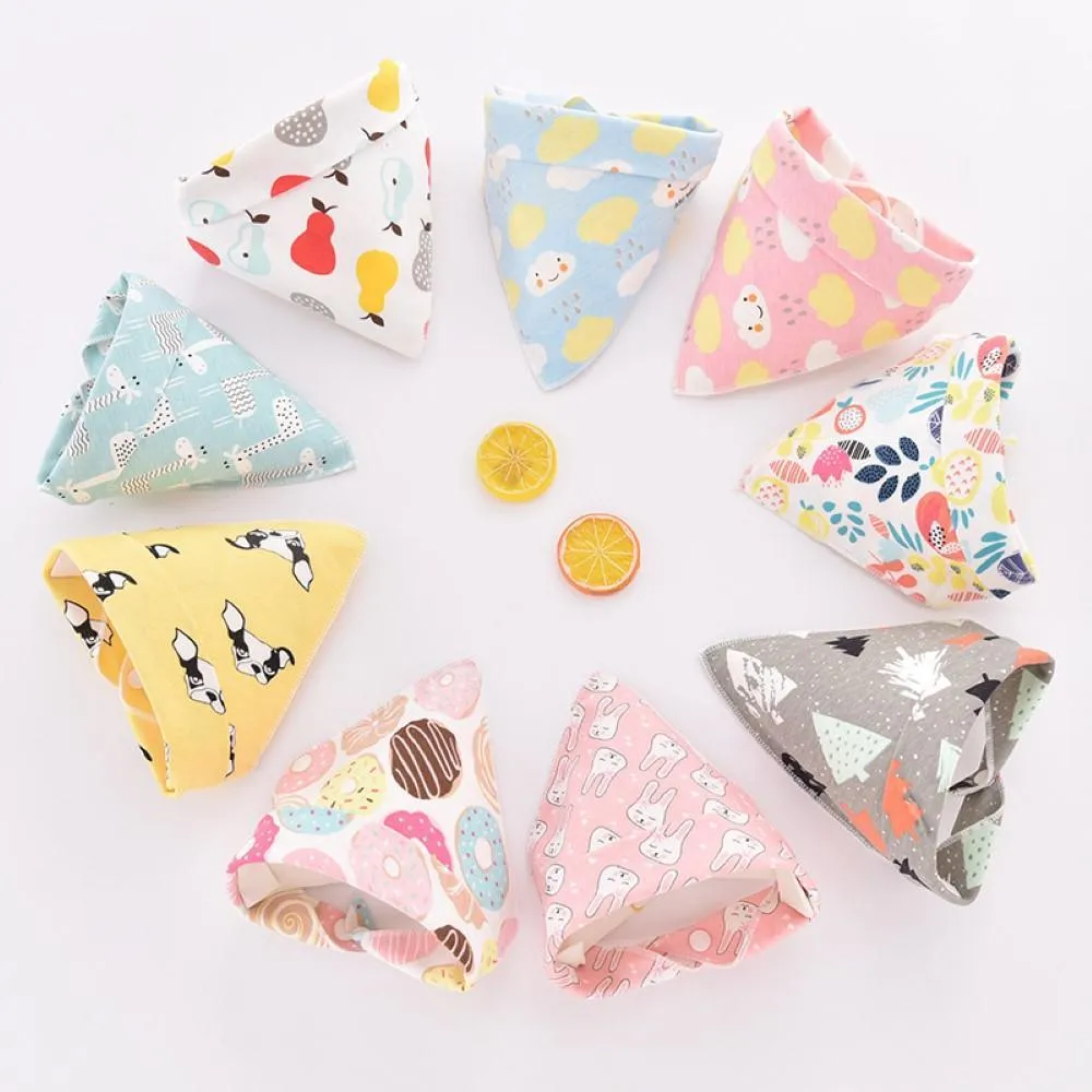 10PCS Baby Triangle Waterproof Cotton Bibs Baby Accessories Wholesale