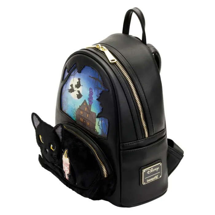 10" Disney : Hocus Pocus - Binx Faux Leather Mini Backpack Bag Loungefly