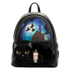 10" Disney : Hocus Pocus - Binx Faux Leather Mini Backpack Bag Loungefly