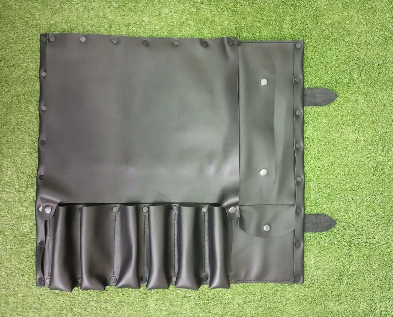 Authentic Black Leather Knife Chefs Roll Bag