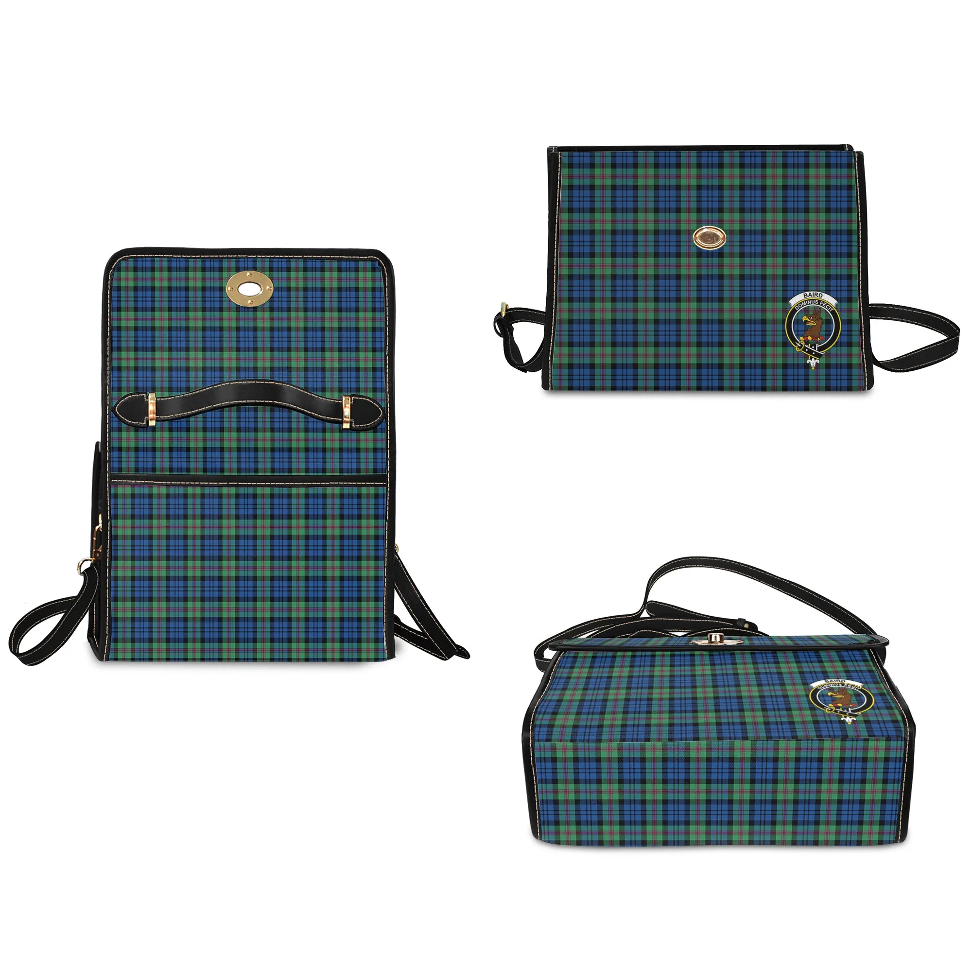 Baird Ancient Tartan Waterproof Canvas Bag with Family Crest