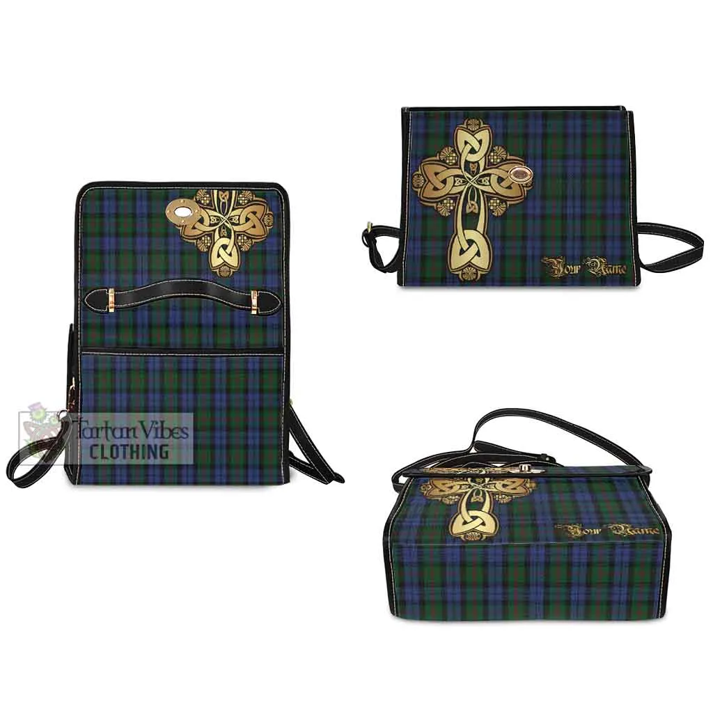 Baird Tartan Waterproof Canvas Bag Golden Thistle Celtic Cross Style
