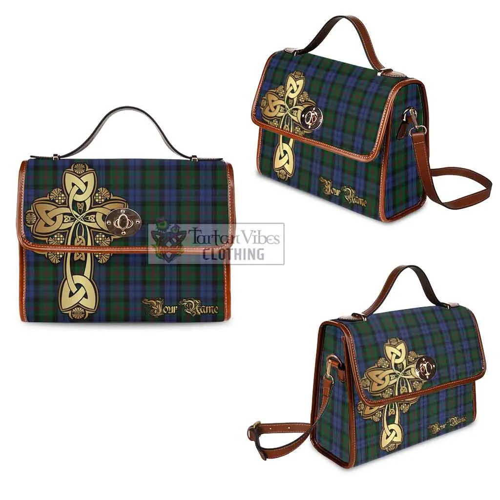 Baird Tartan Waterproof Canvas Bag Golden Thistle Celtic Cross Style
