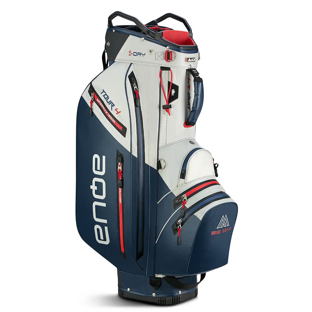 Big Max Aqua Tour 4 Golf Cart Bag 2024 - Off White Navy Red