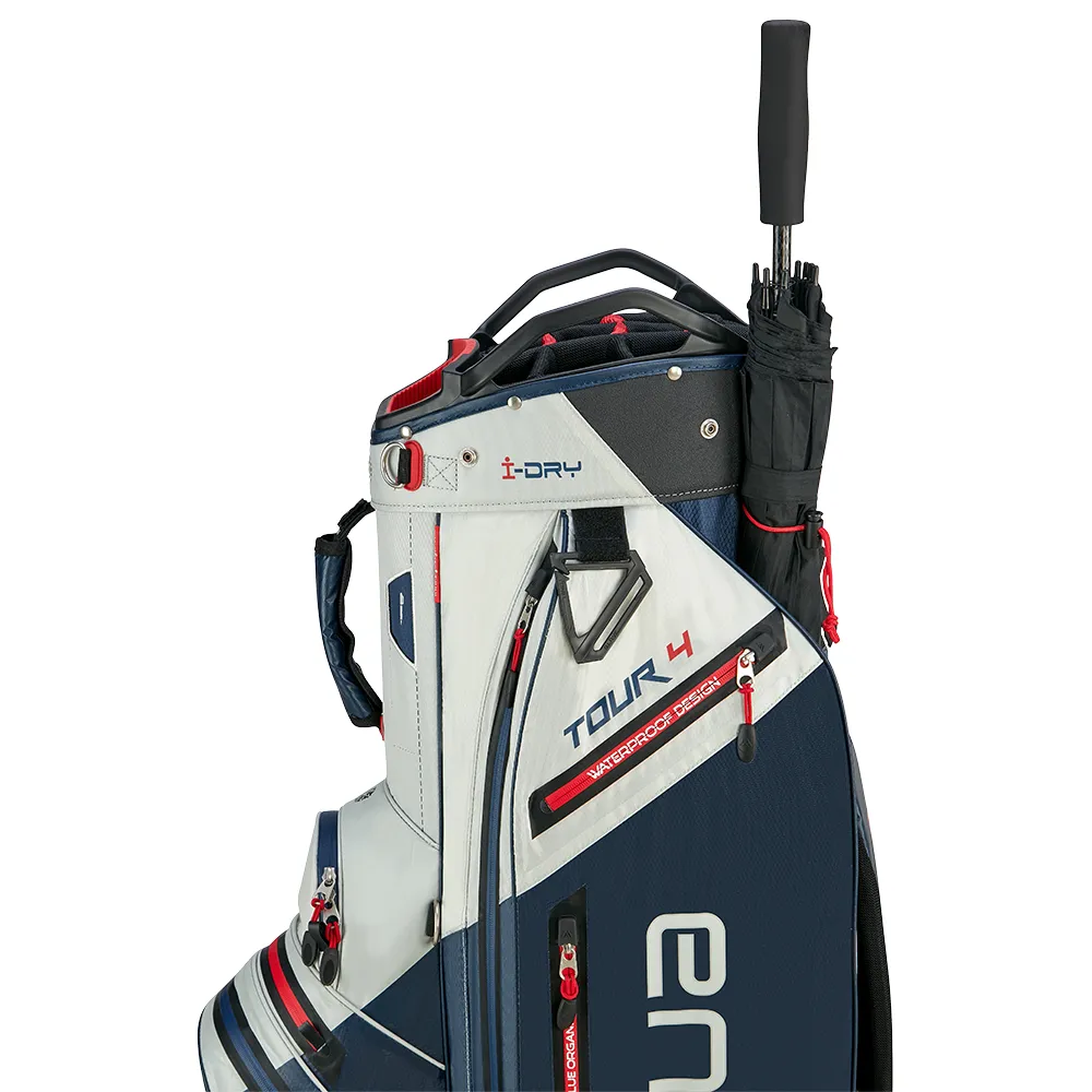 Big Max Aqua Tour 4 Golf Cart Bag 2024 - Off White Navy Red