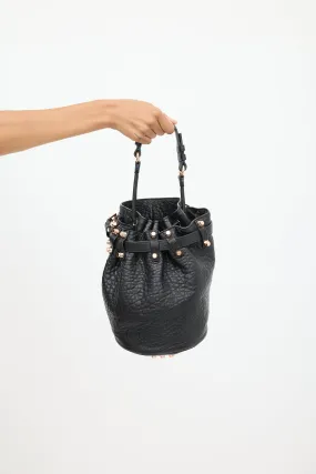 Black & Pink Leather Rocco Bucket Bag