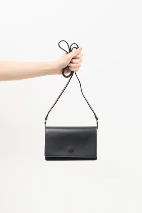 Black Leather Studded Crossbody Bag