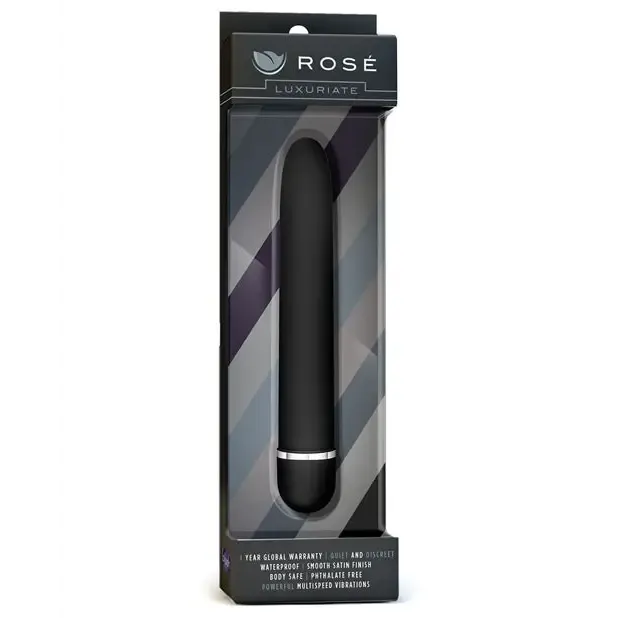 Blush Rose Luxuriate Classic Slimline Vibrator Black