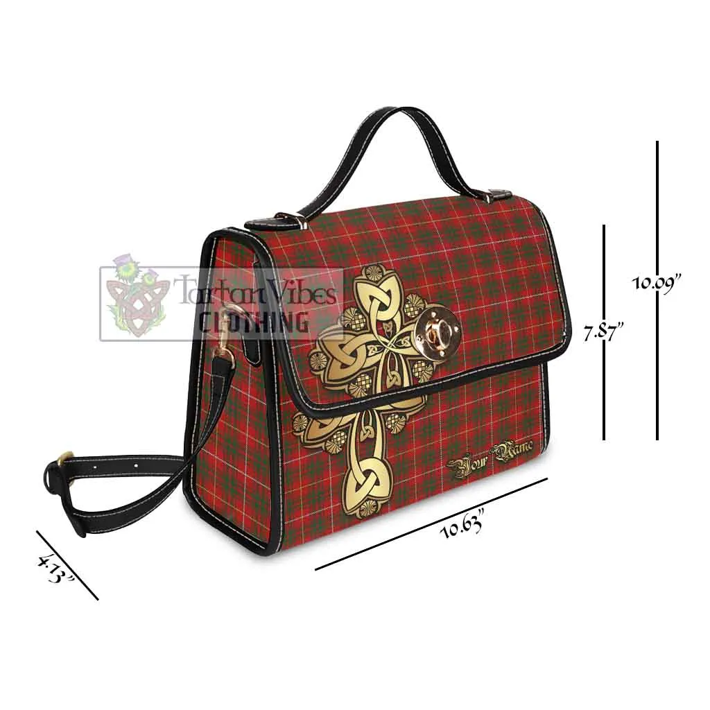 Bruce Tartan Waterproof Canvas Bag Golden Thistle Celtic Cross Style