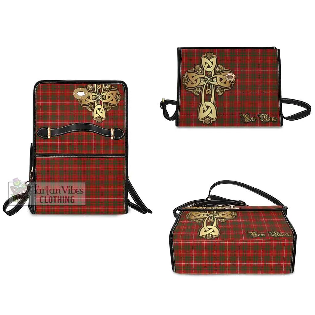 Bruce Tartan Waterproof Canvas Bag Golden Thistle Celtic Cross Style