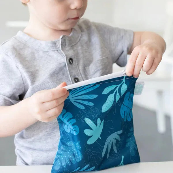 Bumkins Reusable LARGE Snack/Sandwich Bag - Blue Tropic