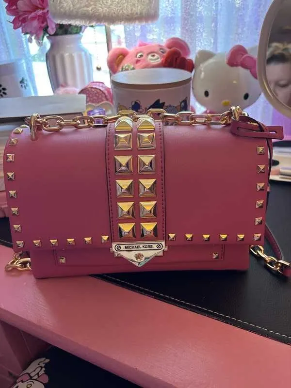 Cece Medium Studded Faux Leather Shoulder Bag