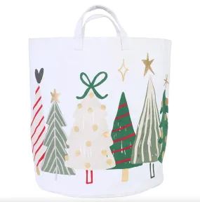 Christmas Trees Large Canvas Gift Tote