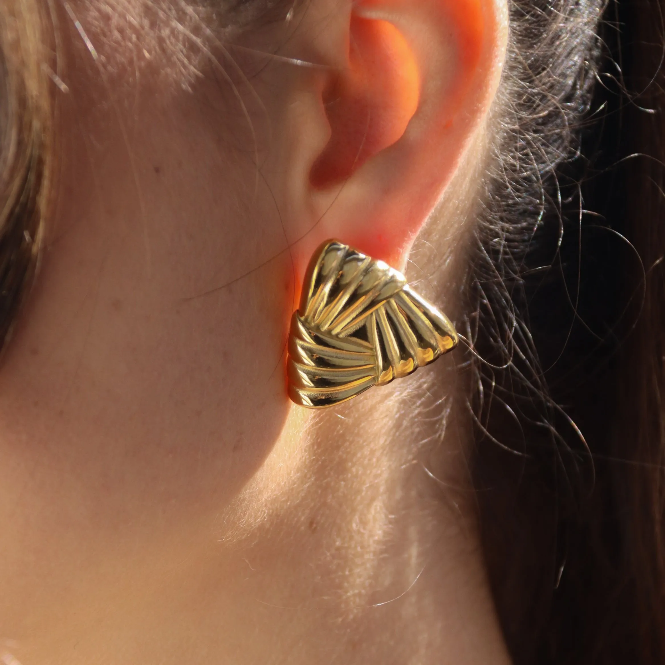 Cleopatra | Chunky Gold Statement Stud Earrings