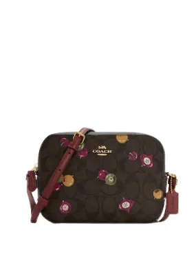 Coach Mini Camera Bag In Signature Canvas With Ornament Print