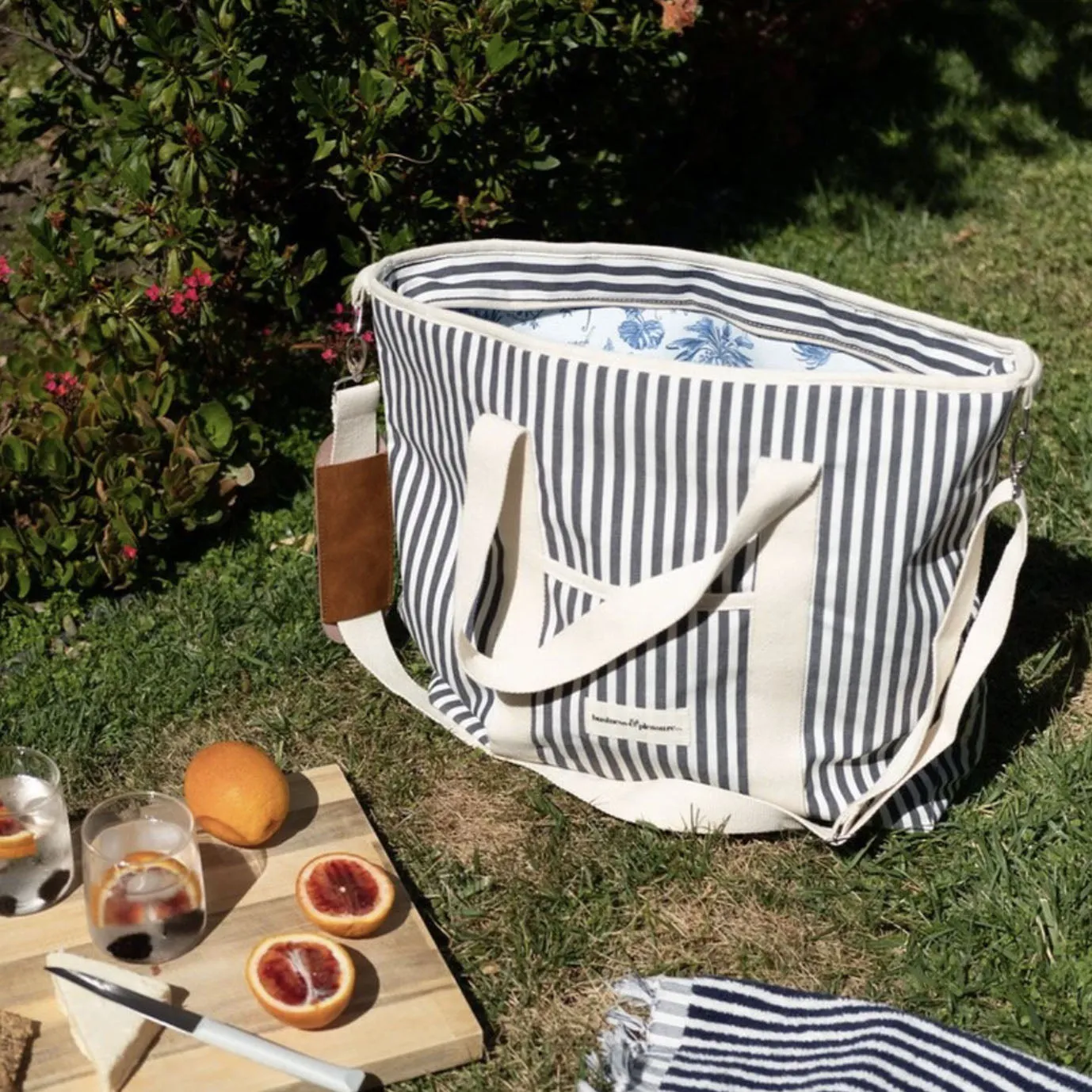 Cooler Tote | Lauren's Navy Stripe