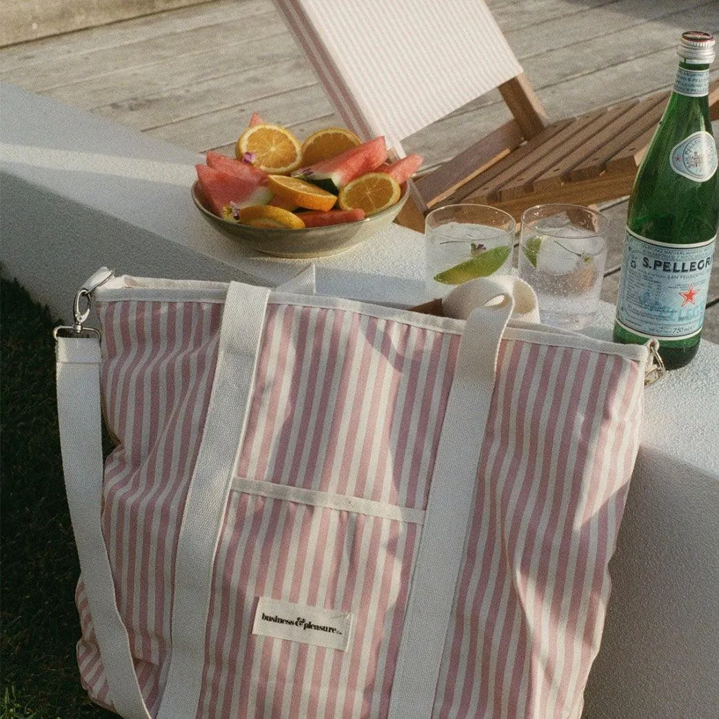 Cooler Tote | Lauren's Pink Stripe