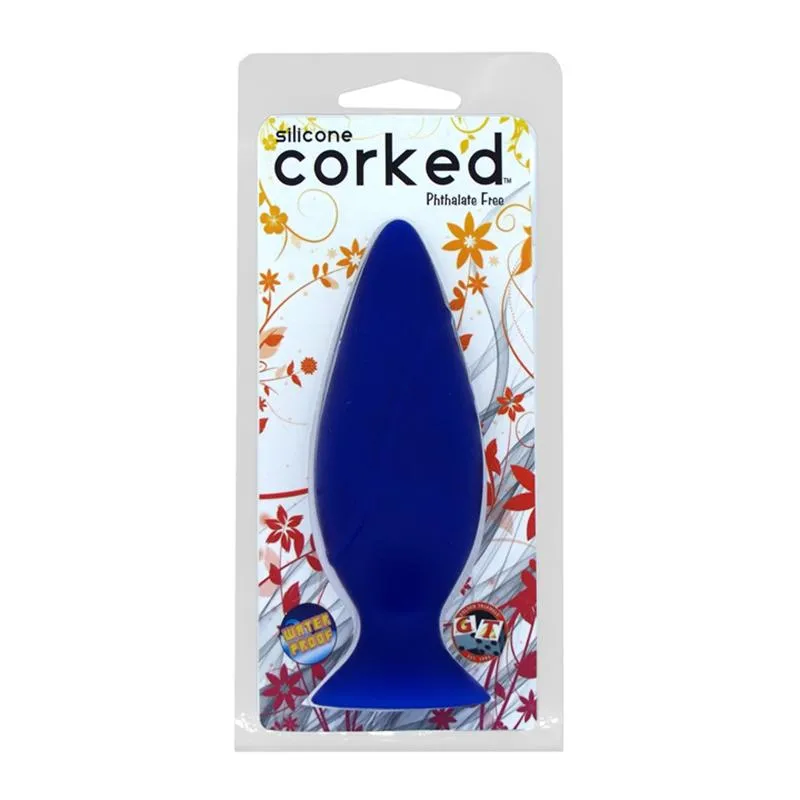 Corked Butt Plug Medium - Blue