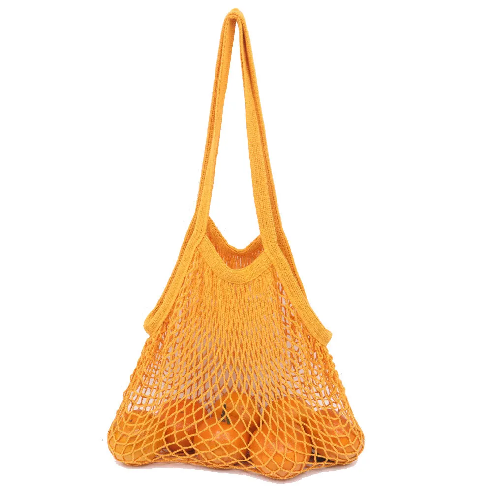 cotton net bag flower fruit net bag hollow out one shoulder carrying shopping bag