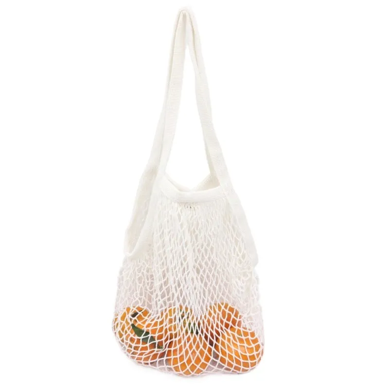 cotton net bag flower fruit net bag hollow out one shoulder carrying shopping bag