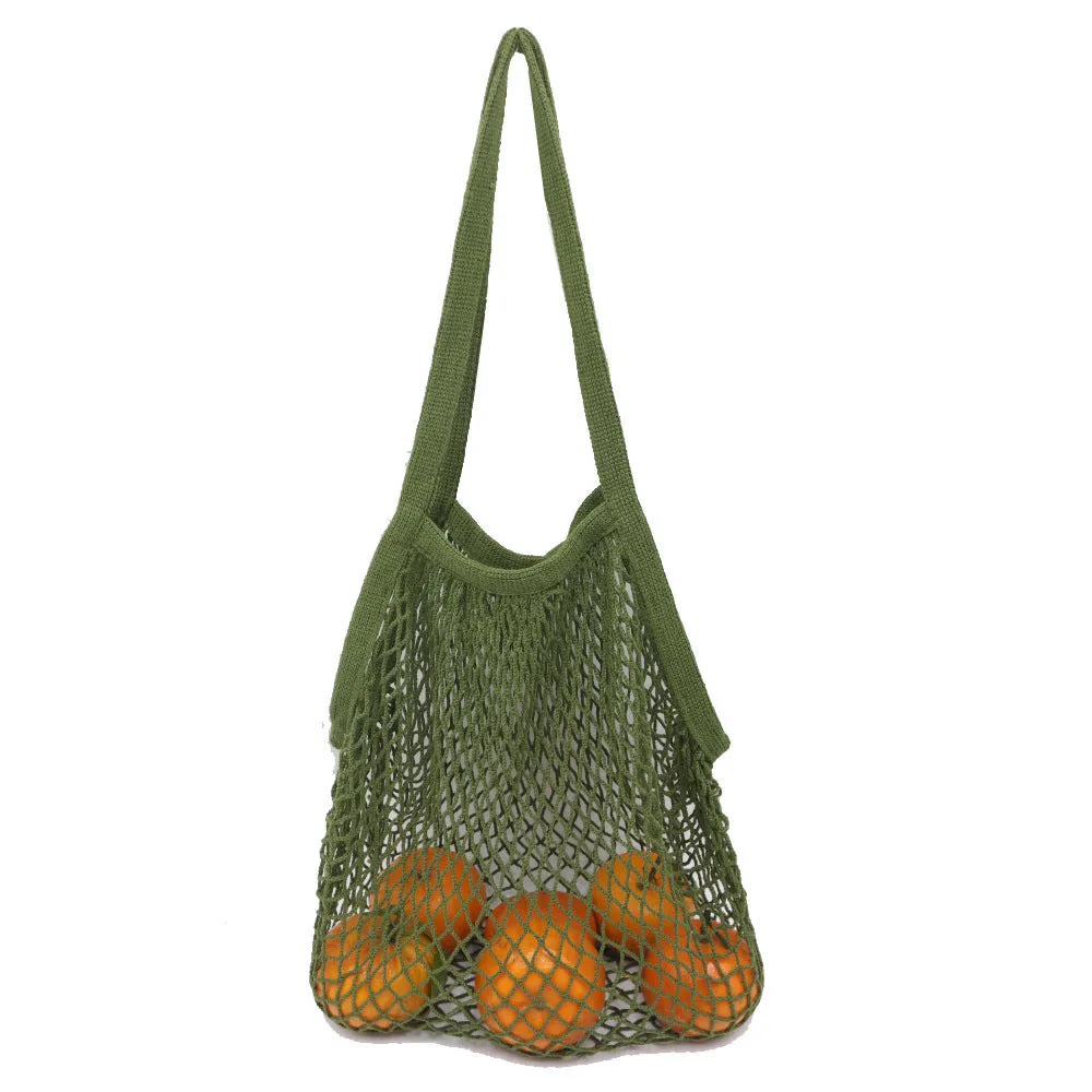 cotton net bag flower fruit net bag hollow out one shoulder carrying shopping bag