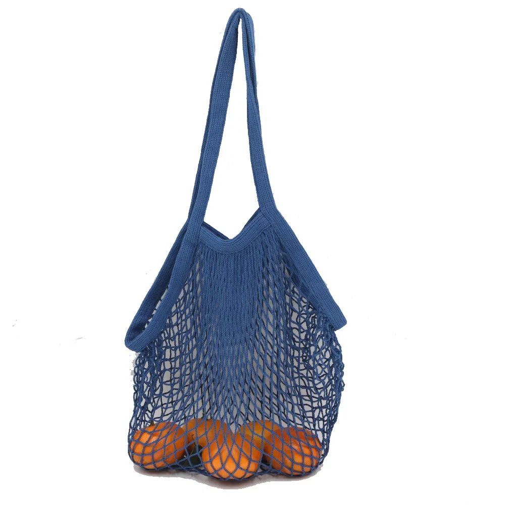 cotton net bag flower fruit net bag hollow out one shoulder carrying shopping bag