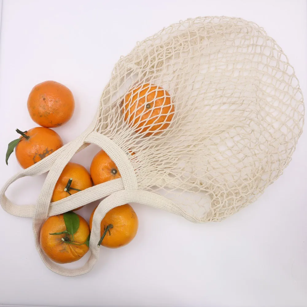 cotton net bag flower fruit net bag hollow out one shoulder carrying shopping bag