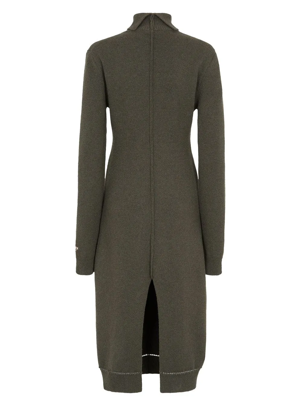 DARK GREEN CASHMERE TURTLENECK DRESS