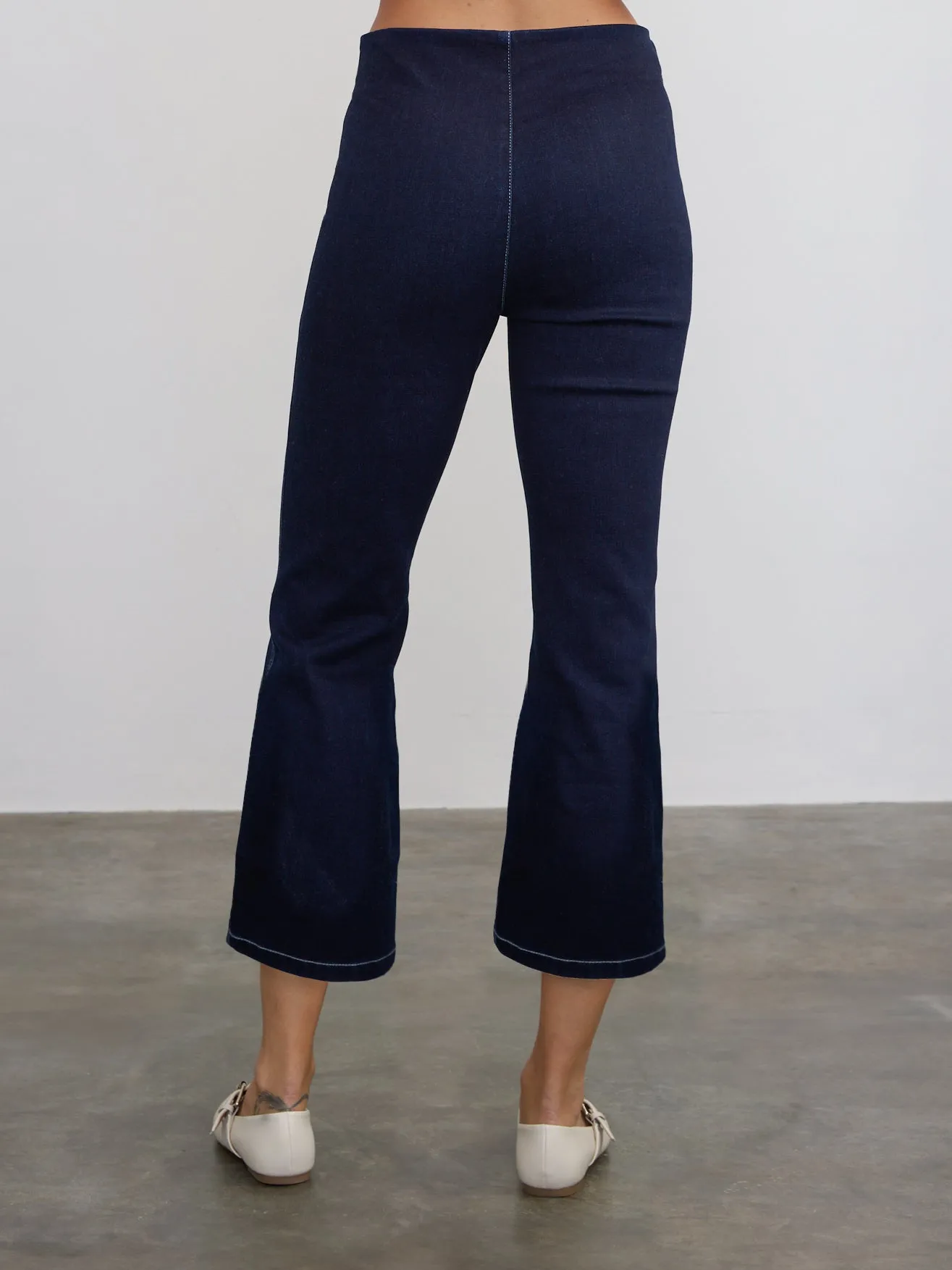 DENIM CROP FLARE PANT