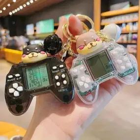 Dog Themed Retro Game Keychain