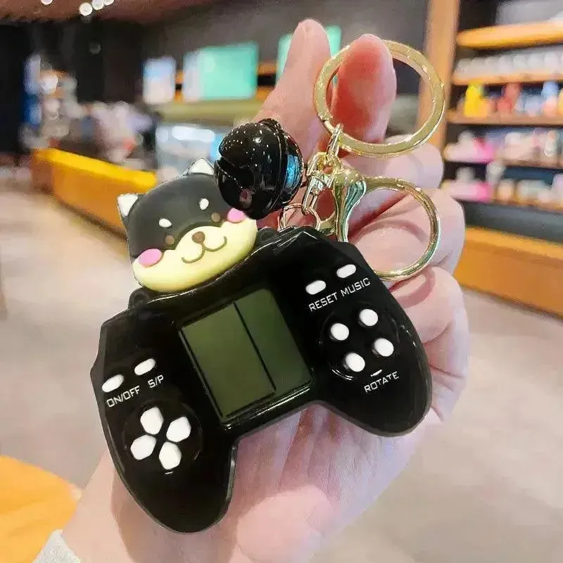 Dog Themed Retro Game Keychain