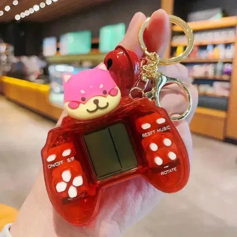 Dog Themed Retro Game Keychain