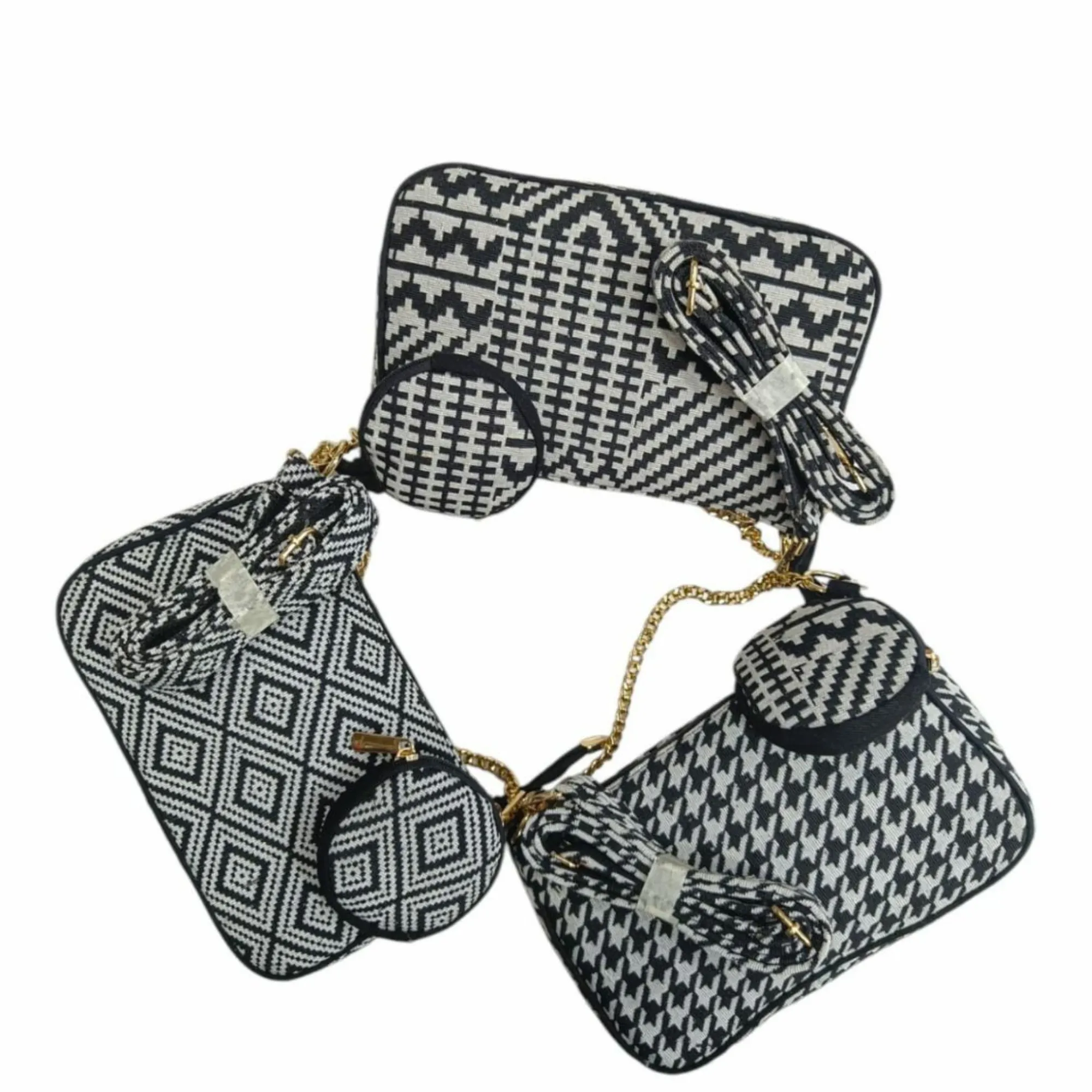 DURABLE BLACK And White Baguette BAG - F2