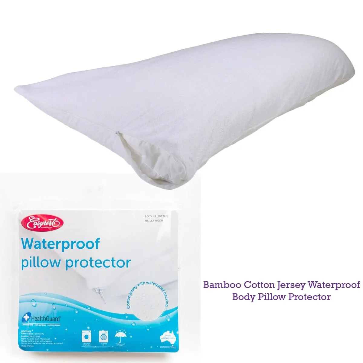Easyrest Cotton Jersey Waterproof Body Pillow Protector