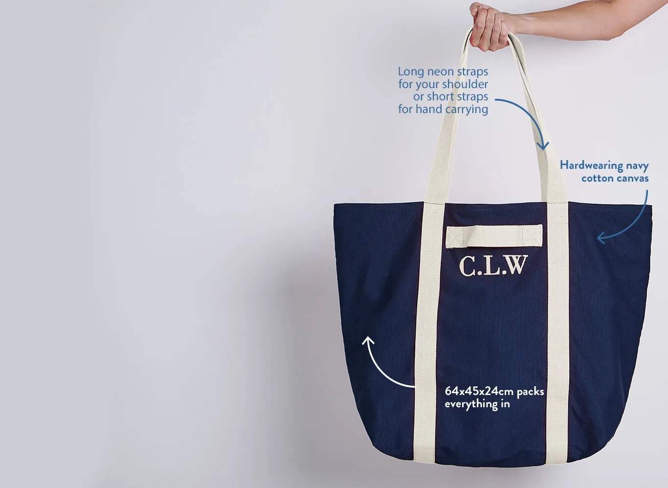 Everything Tote Bag - Navy / Cream
