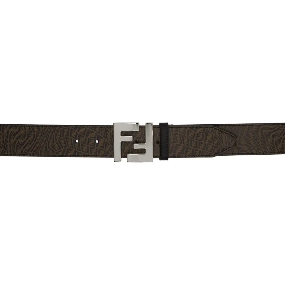 Fendi x Sarah Coleman FF Vertigo Brown Leather Belt 105/42 7C0403