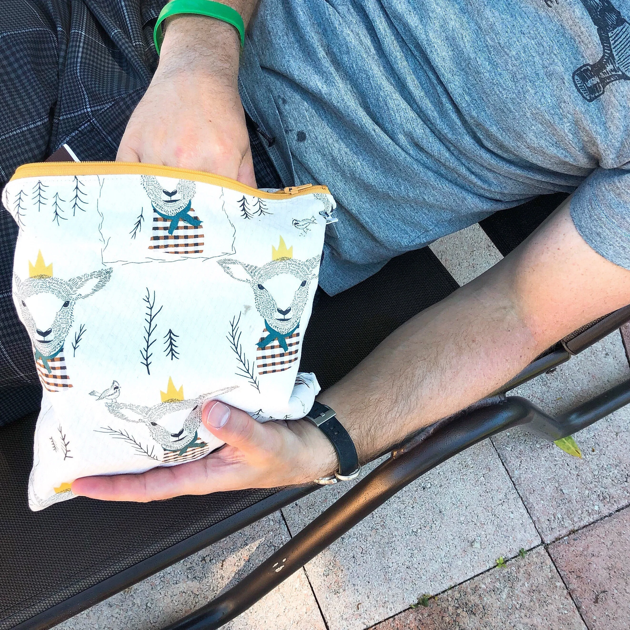 Gallon Sized Reusable Zippered Bag Flamingos