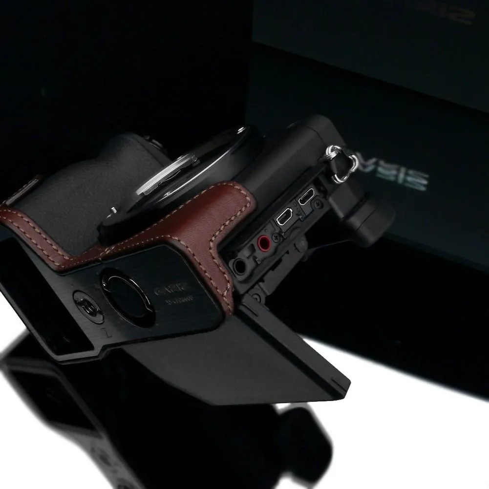 Gariz Brown XS-CHA6600BR Genuine Leather Half Case for Sony A6600