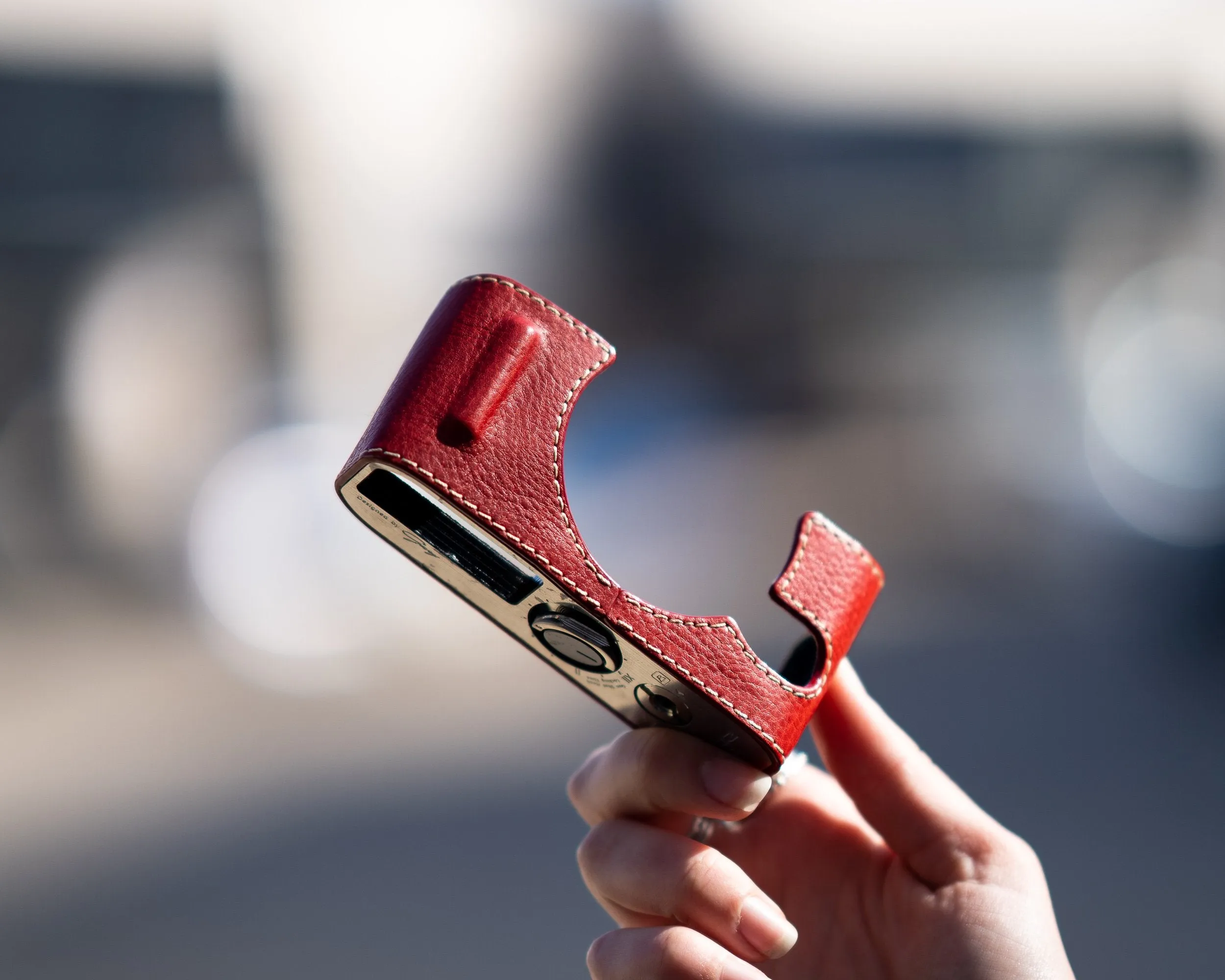 Gariz Red Leather Camera Half Case HG-RX1R2R for Sony DSC-RX1RII Case