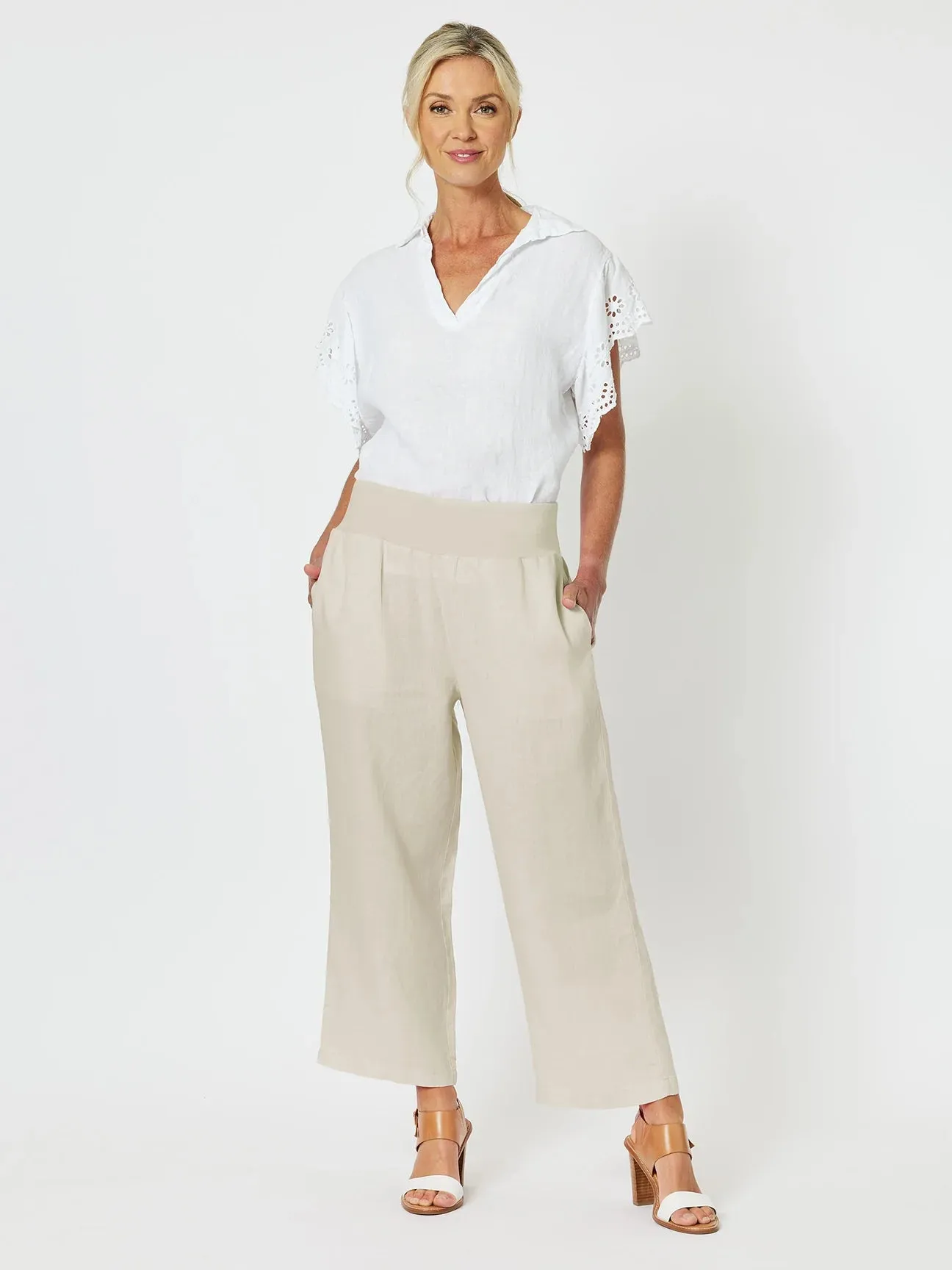 GORDON SMITH Wide Leg Pant Natural