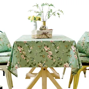 Green Cotton Tablecloth Green Shivering Tablecloth
