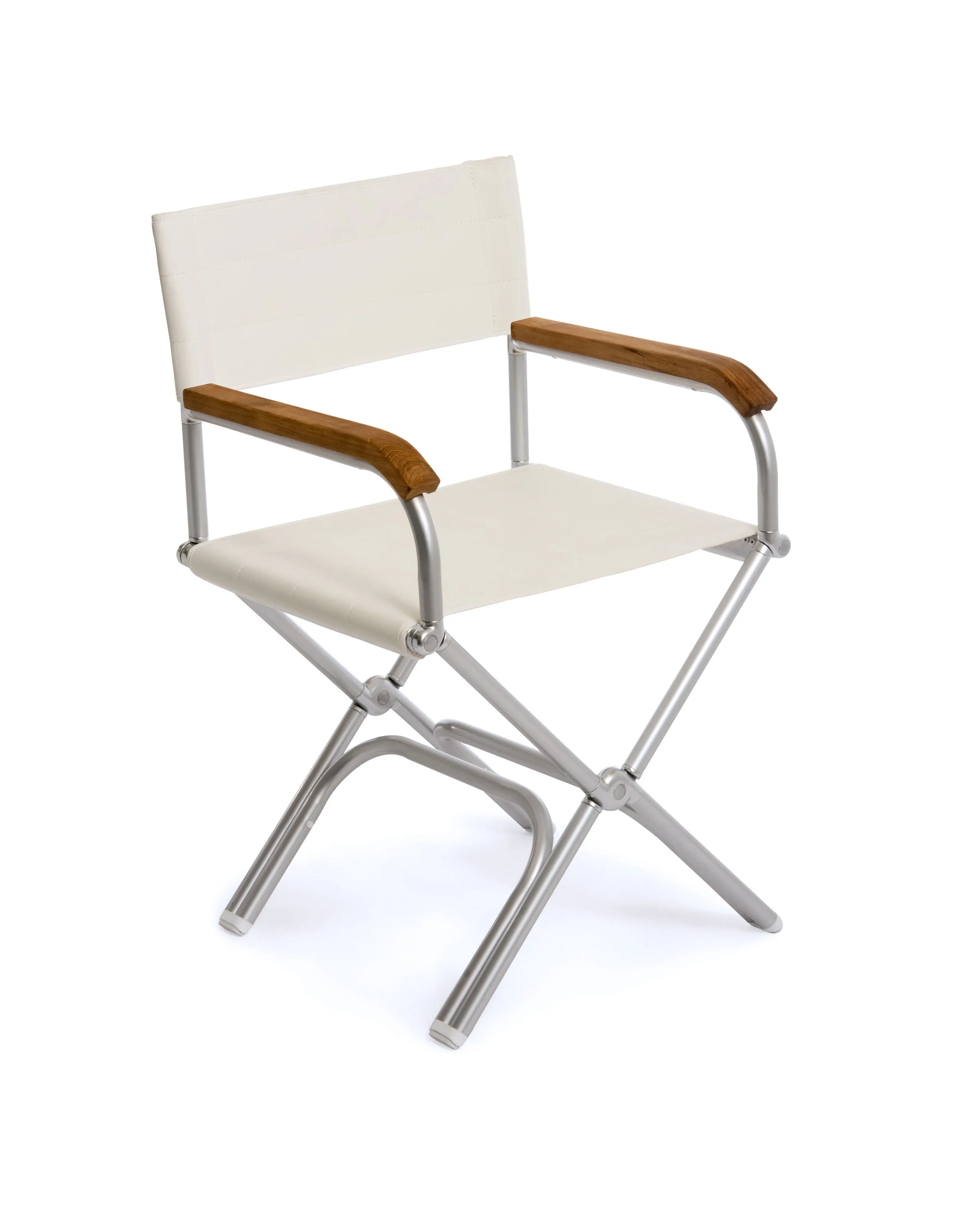 High-End Folding Aluminum Boat Chair  with Teak Armrests-A6000T