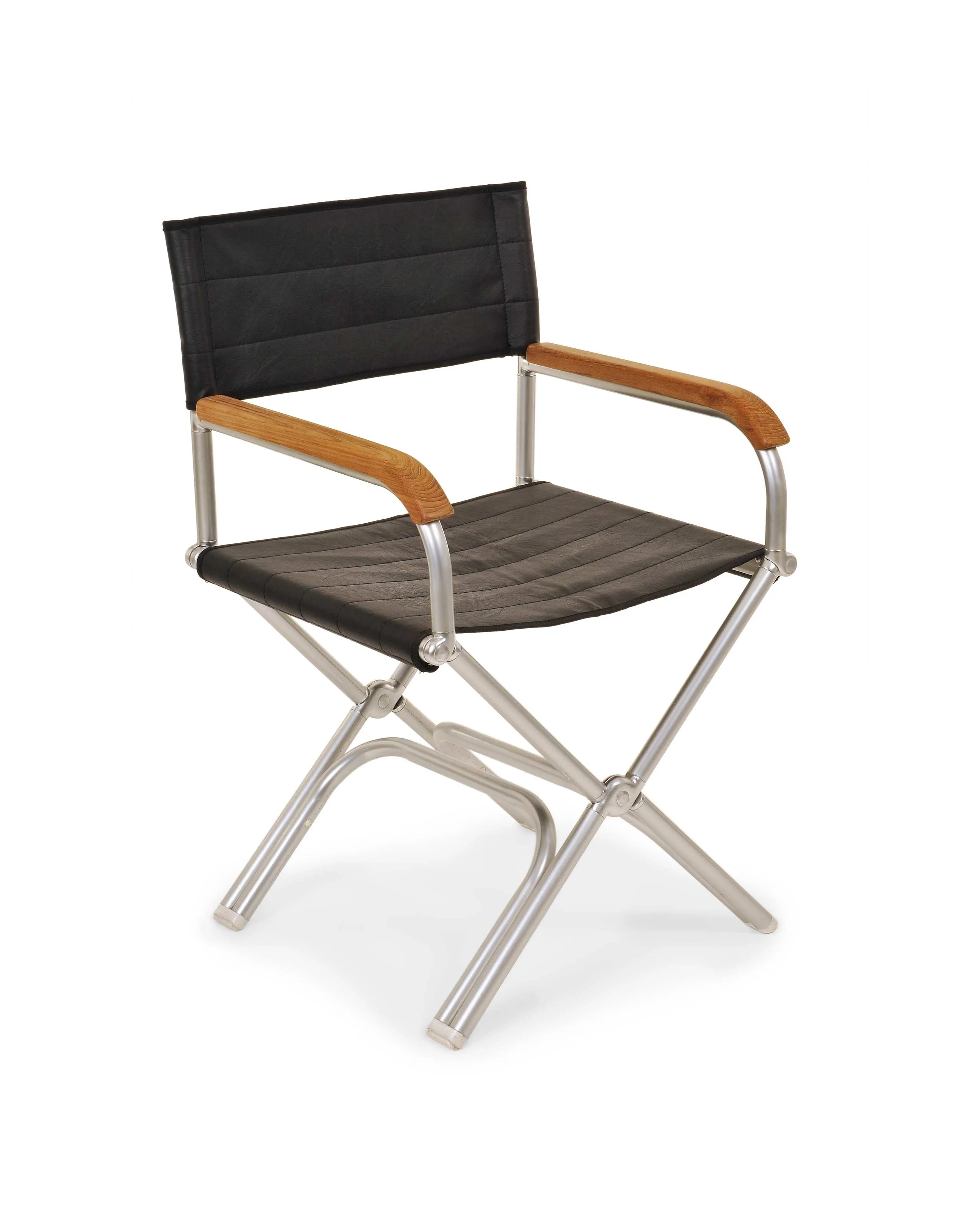 High-End Folding Aluminum Boat Chair  with Teak Armrests-A6000T