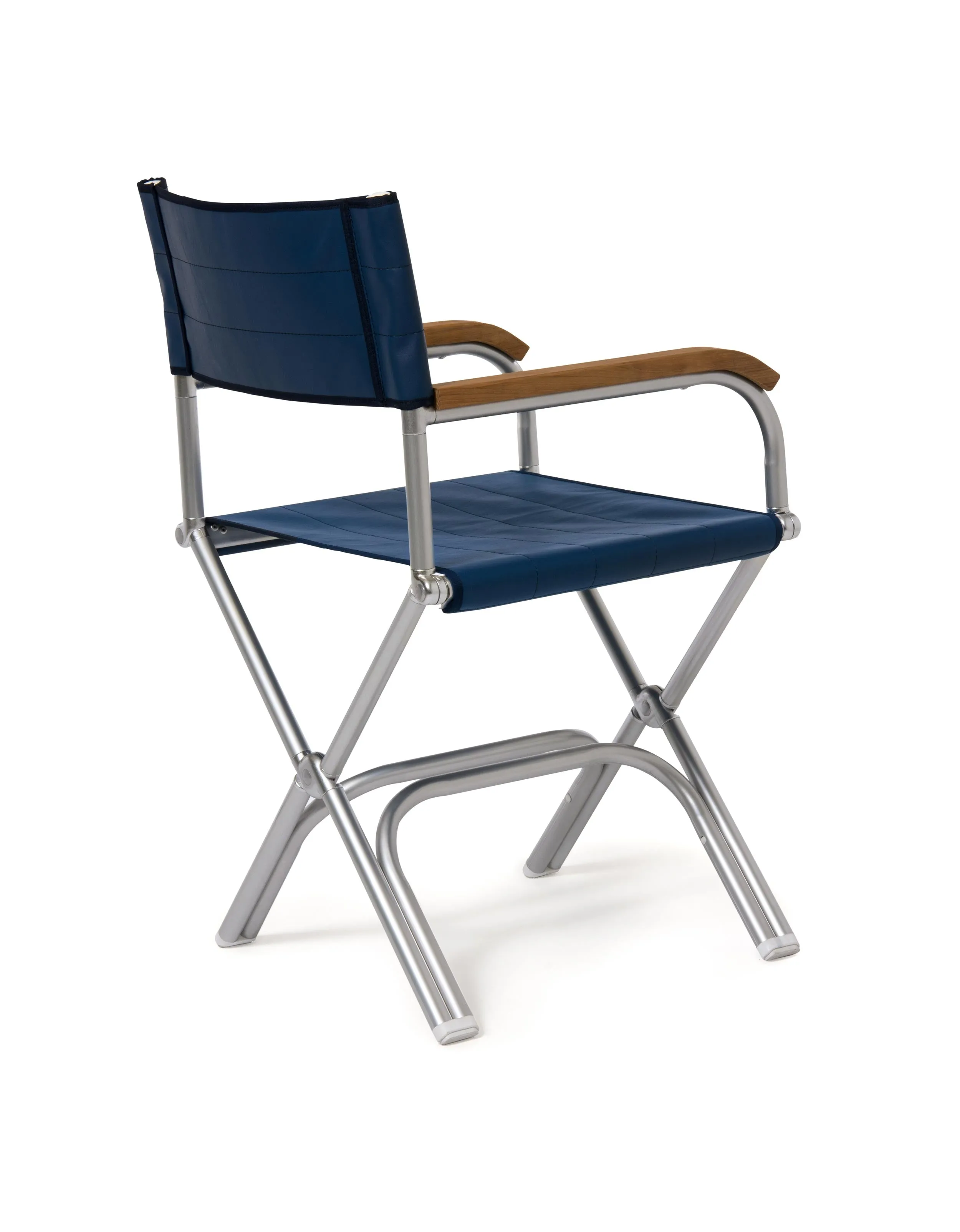 High-End Folding Aluminum Boat Chair  with Teak Armrests-A6000T