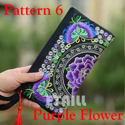 Hmong Thai Indian Embroidered Wristlet Bag Clutch Purse Boho Ethnic Phone Money Bag Famous Top Brand Clutches Embrague Bolsos de