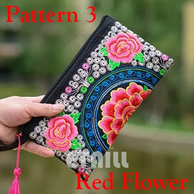Hmong Thai Indian Embroidered Wristlet Bag Clutch Purse Boho Ethnic Phone Money Bag Famous Top Brand Clutches Embrague Bolsos de