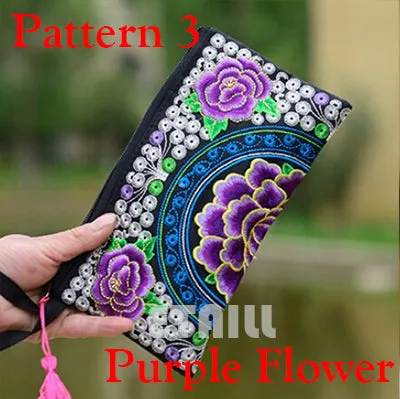 Hmong Thai Indian Embroidered Wristlet Bag Clutch Purse Boho Ethnic Phone Money Bag Famous Top Brand Clutches Embrague Bolsos de