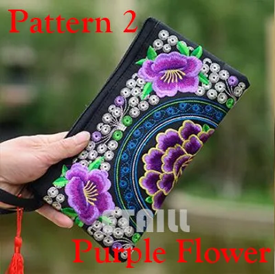 Hmong Thai Indian Embroidered Wristlet Bag Clutch Purse Boho Ethnic Phone Money Bag Famous Top Brand Clutches Embrague Bolsos de