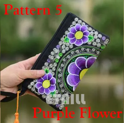 Hmong Thai Indian Embroidered Wristlet Bag Clutch Purse Boho Ethnic Phone Money Bag Famous Top Brand Clutches Embrague Bolsos de