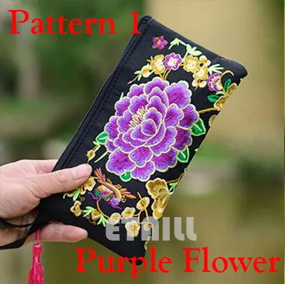 Hmong Thai Indian Embroidered Wristlet Bag Clutch Purse Boho Ethnic Phone Money Bag Famous Top Brand Clutches Embrague Bolsos de